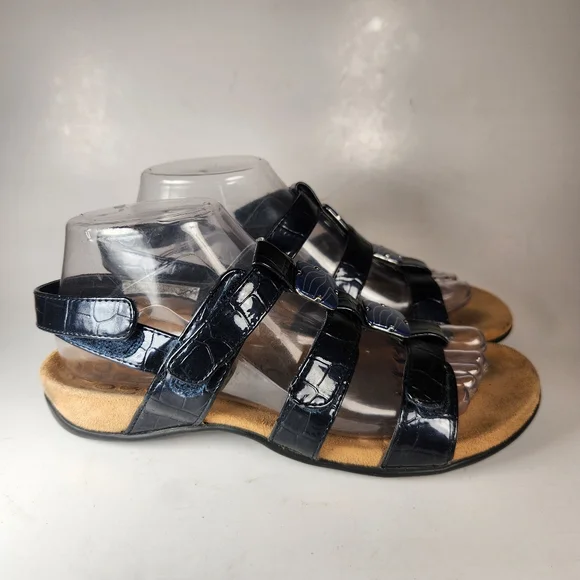 VIONIC Women's Amber Sandal 39 / 7 Blue Leather Strappy Comfort Orthotic Shoes - Picture 2 of 11